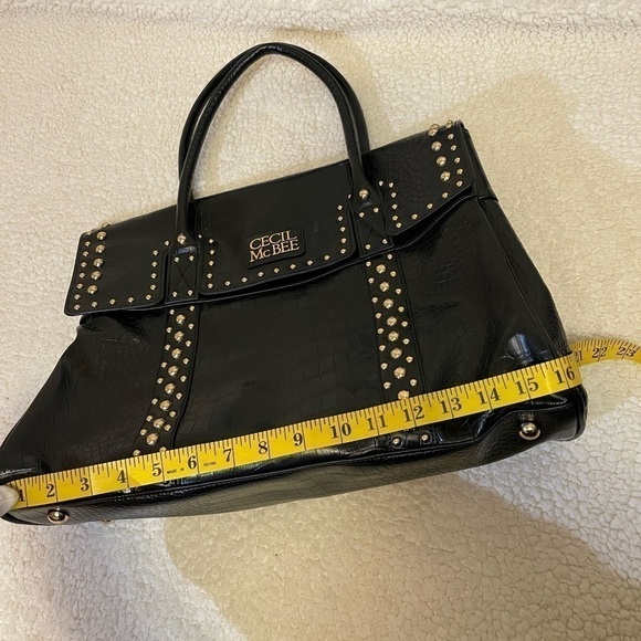 CECIL McBEE japanese brand croc studded pattern bag in black and silver - Picture 11 of 17